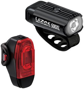 Lezyne Hecto Drive 500XL/KTV Drive+ Headlight and Taillight Set - Black - EVELO