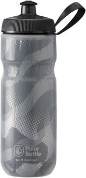 Polar Bottles Sport Contender Insulated Water Bottle (20 oz, Charcoal/Silver) - EVELO
