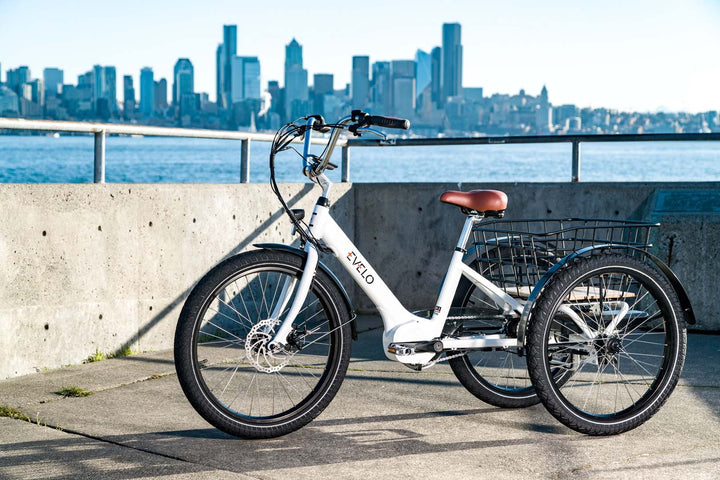EVELO Compass Electric Tricycle Outside Seattle
