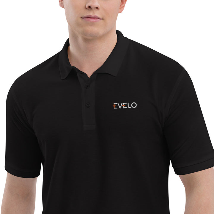 EVELO Men's Premium Embroidered Polo - White Logo